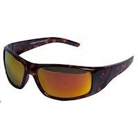 Solid sporty model med polariserede linser. Stellet er skildpaddebrunt med orange spejl - behagelig pasform.
